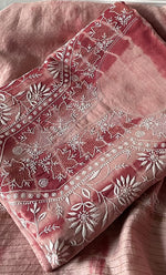Load image into Gallery viewer, Women&#39;s Lakhnavi Handcrafted Munga Silk Chikankari Kurta And Dupatta Set- HONC0267016
