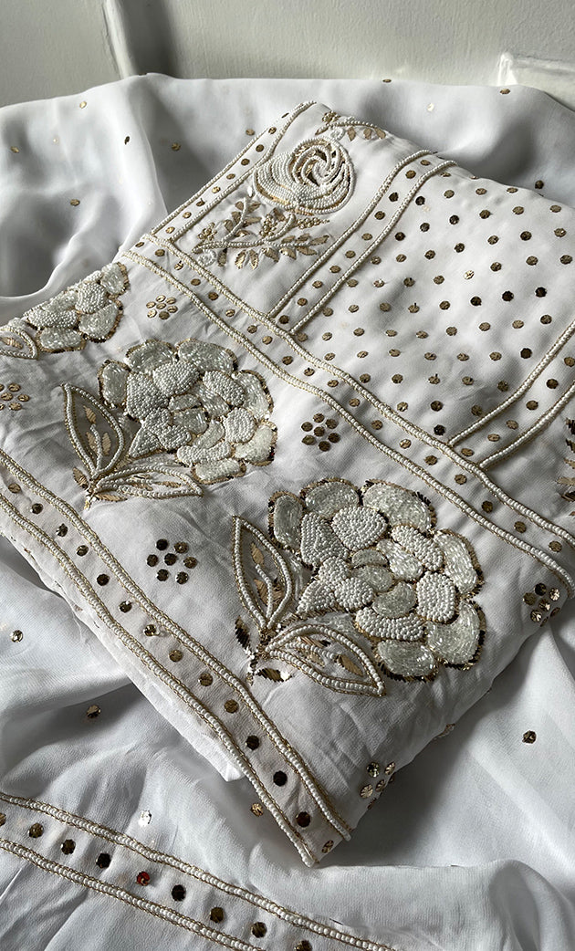 Women's Lucknowi Handcrafted Viscose Georgette Chikankari Kurta and Dupatta Set- HONC0328894