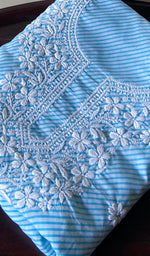 Load image into Gallery viewer, Women's Lakhnavi Handcrafted Cotton Chikankari Unstitched Kurti Fabric - HONC0364293