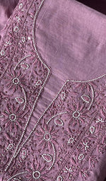 Load image into Gallery viewer, Women&#39;s Lakhnavi Handcrafted Mul Chanderi Chikankari Full Suit Material - HONC0271168
