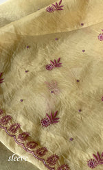 Load image into Gallery viewer, Women&#39;s Lakhnavi Handcrafted Pure Organza Chikankari Unstitched Kurta And Dupatta Set- HONC0318666
