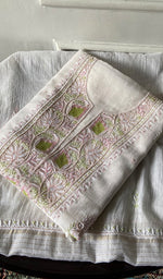 Load image into Gallery viewer, Rashi Women's Lakhnavi Handcrafted Mul Chanderi Unstitched Kurta And Dupatta Set - HONC0343184