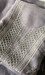 Load image into Gallery viewer, Women&#39;s Lakhnavi Handcrafted Pure Organza Chikankari Unstitched Kurta And Dupatta Set- HONC0263948
