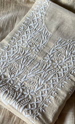 Load image into Gallery viewer, Women's Lakhnavi Handcrafted Tissue Chanderi Unstitched Kurta And Dupatta Set - HONC0284688