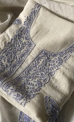 将图像加载到图库查看器中， Women&#39;s Lakhnavi Handcrafted Mul Chanderi Unstitched Kurta And Dupatta Set - HONC0302249
