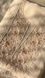 Load image into Gallery viewer, Women&#39;s Lakhnavi Handcrafted Mul Chanderi Unstitched  Kurta And Dupatta Set- HONC0297200
