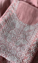 将图像加载到图库查看器中， Women&#39;s Lakhnavi Handcrafted Mul Chanderi Unstitched Kurta And Dupatta Set - HONC0301225
