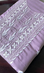 将图像加载到图库查看器中， Women&#39;s Lakhnavi Handcrafted Cotton Chikankari Unstitched Kurti Fabric - HONC0318768
