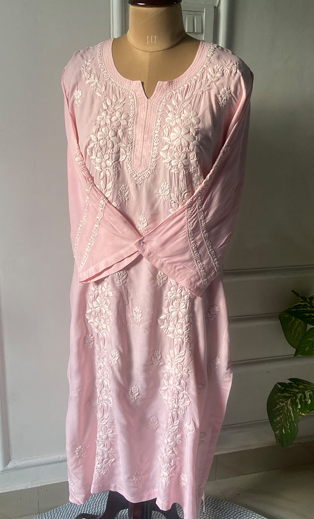 Women's Lucknowi Handcrafted Modal Cotton Chikankari Kurti - HONC0298708