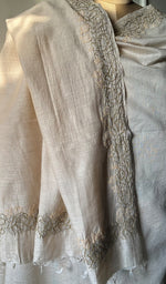 Load image into Gallery viewer, Women&#39;s Lakhnavi Handcrafted  Munga Silk Chikankari Dupatta - HONC0252236
