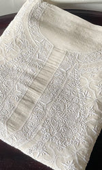 将图像加载到图库查看器中， Lucknowi Handcrafted Pure Silk Georgette Chikankari Unstitched Men&#39;s Kurta Fabric - HONC0313305
