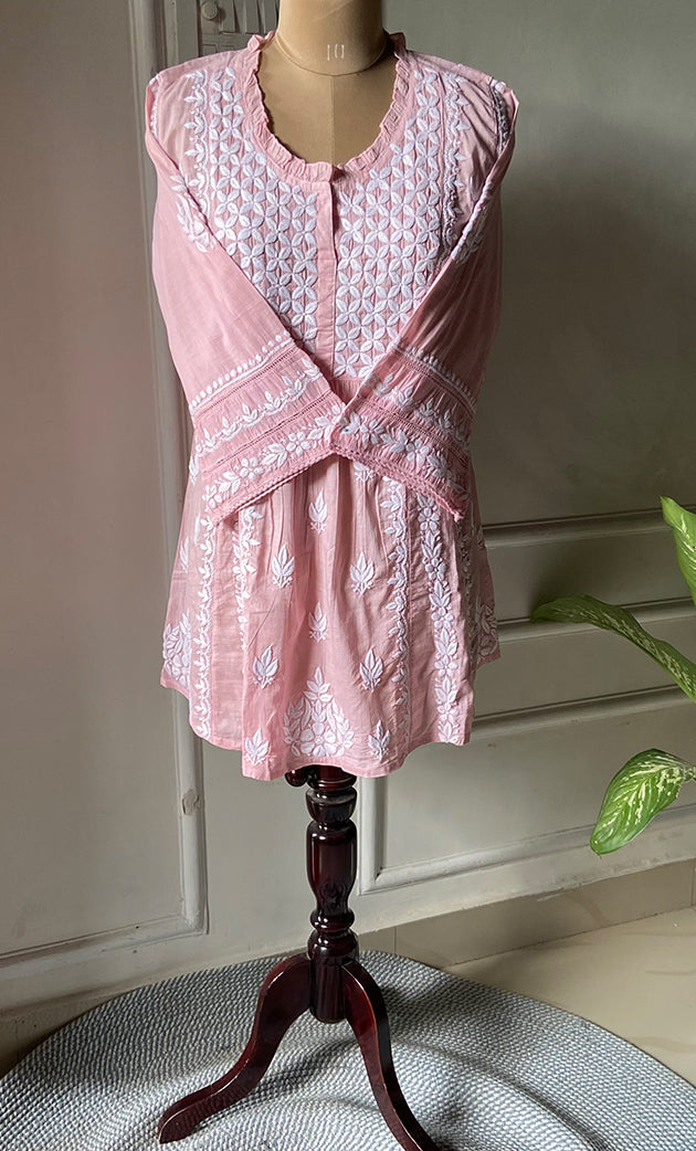 Women's Lakhnavi Handcrafted Cotton Chikankari Top -  HONC0282135
