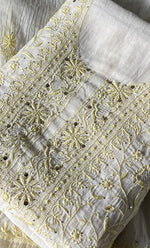 Load image into Gallery viewer, Women&#39;s Lakhnavi Handcrafted Mul Chanderi Unstitched Kurta And Dupatta Set- HONC0278933
