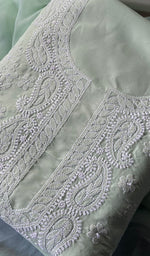 Load image into Gallery viewer, Women&#39;s Lakhnavi Handcrafted Unstitched Cotton Chikankari Suit Material - HONC0291825
