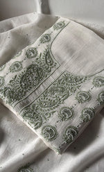 Load image into Gallery viewer, Women's Lakhnavi Handcrafted Unstitched Mul Chanderi Kurta And Dupatta Set - HONC0324069