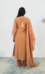 Load image into Gallery viewer, Women&#39;s Lakhnavi Handcrafted Mul Chanderi Chikankari Stitched Kurta, Dupatta And Pant Set - HONC03144550
