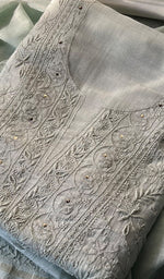 Load image into Gallery viewer, Women&#39;s Lakhnavi Handcrafted Mul Chanderi Chikankari Full Suit Material - HONC0270736
