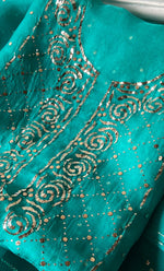将图像加载到图库查看器中， Women&#39;s Lakhnavi Handcrafted Pure Organza Chikankari Unstitched Kurta And Dupatta Set- HONC0299980
