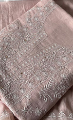Load image into Gallery viewer, Women&#39;s Lakhnavi Handcrafted Maheshwari Mul Chanderi Unstitched Kurta And Dupatta Set - HONC0274515
