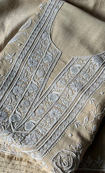 将图像加载到图库查看器中， Women&#39;s Lakhnavi Handcrafted Munga Silk Chikankari Kurta And Dupatta Set- HONC0272992
