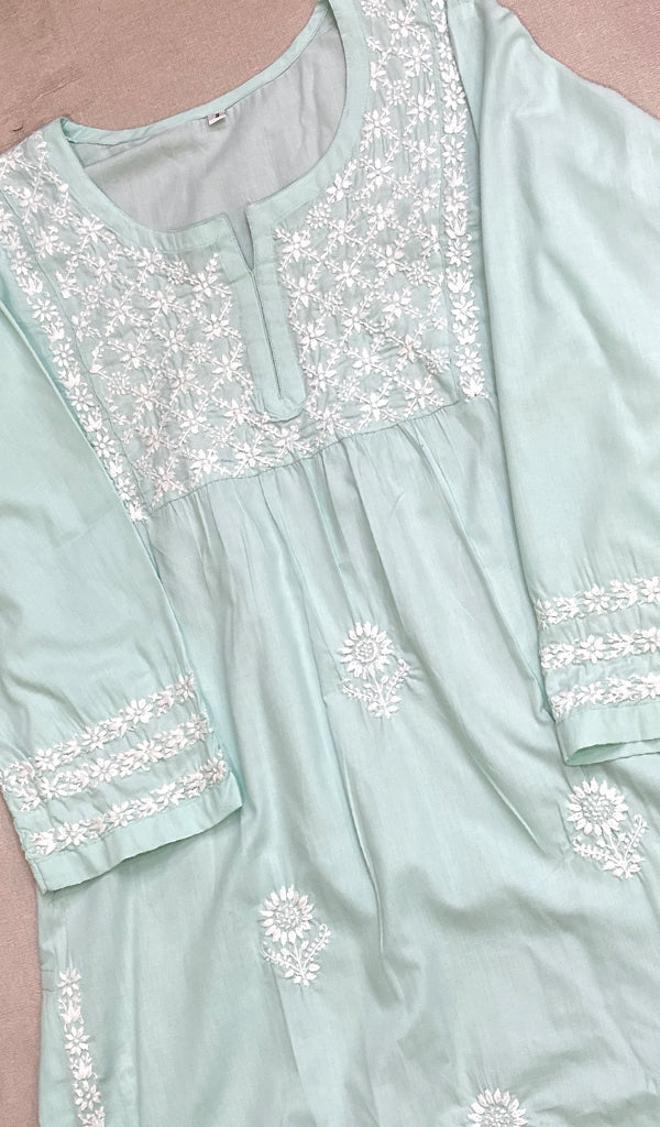 Falak Women's Lucknowi Handcrafted Cotton Chikankari Kurti - HONC0220704