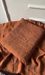 Load image into Gallery viewer, Women's Lucknowi Handcrafted Viscose Georgette Unstitched Chikankari Suit Material - HONC0325140