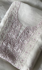 将图像加载到图库查看器中， Women&#39;s Lakhnavi Handcrafted Pure Organza Chikankari Unstitched Kurta And Dupatta Set- HONC0288321
