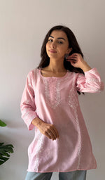 将图像加载到图库查看器中， Eshita Women's Lakhnavi Handcrafted Mul Chanderi Chikankari Top - HONC0329115