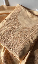 将图像加载到图库查看器中， Women's Lucknowi Handcrafted Chanderi Silk Chikankari Full Suit Material - HONC0322710