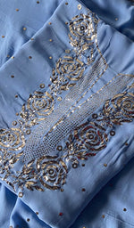 Load image into Gallery viewer, Women's Lucknowi Handcrafted Viscose Georgette Unstitched Chikankari Suit Material - HONC0338161