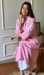 Load image into Gallery viewer, Amanat Women&#39;s Lucknowi Handcrafted Cotton Chikankari Kurti - HONC0276852
