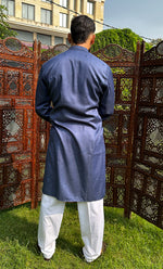 Load image into Gallery viewer, Men&#39;s Lucknowi Handcrafted Cotton Chikankari Kurta - HONC0321514
