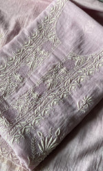 Load image into Gallery viewer, Women&#39;s Lakhnavi Handcrafted Mul Chanderi Unstitched Chikankari Full Suit Material - HONC0305158
