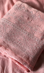 Load image into Gallery viewer, Women's Lakhnavi Handcrafted Chanderi Silk Unstitched Kurta And Dupatta Set - HONC0186537