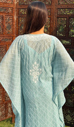 Load image into Gallery viewer, Women&#39;s Lucknowi Handcrafted Mul Chanderi Chikankari Kaftaan - HONC0249062
