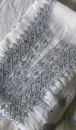 Load image into Gallery viewer, Women's Lakhnavi Handcrafted Mul Chanderi Unstitched Kurta And Dupatta Set - HONC0267142