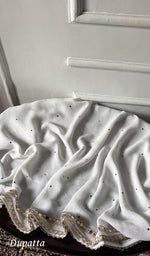 Load image into Gallery viewer, Women's Lucknowi Handcrafted Viscose Georgette Unstitched Chikankari Kurta and Dupatta Set- HONC0329579