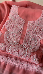 Load image into Gallery viewer, Women&#39;s Lucknowi Handcrafted Faux-Georgette Chikankari Suit Material - HONC0263004

