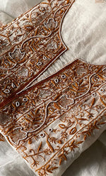 Load image into Gallery viewer, Women&#39;s Lakhnavi Handcrafted Pure Organza Chikankari Unstitched Kurta And Dupatta Set- HONC0305187
