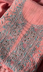 Load image into Gallery viewer, Women&#39;s Lakhnavi Handcrafted Mul Chanderi Unstitched Kurta And Dupatta Set - HONC0280886

