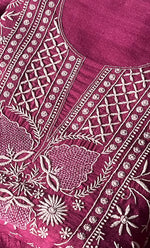 Load image into Gallery viewer, Women&#39;s Lakhnavi Handcrafted Munga Silk Chikankari Kurta And Dupatta Set- HONC0264872

