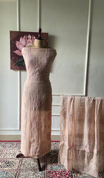 将图像加载到图库查看器中， Women's Lakhnavi Handcrafted Mul Chanderi Unstitched Kurta And Dupatta Set - HONC0344198