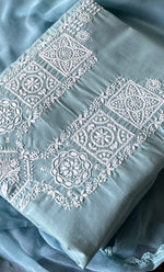 Load image into Gallery viewer, Women's Lakhnavi Handcrafted Unstitched Cotton Chikankari Suit Material - HONC03170170