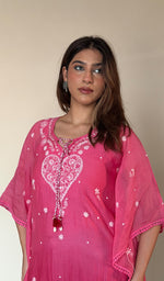 Women's Lucknowi Handcrafted Mul chanderi Chikankari Kaftan - HONC0361360 (Copy)