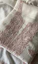 将图像加载到图库查看器中， Women&#39;s Lakhnavi Handcrafted Mul Chanderi Unstitched Kurta And Dupatta Set - HONC0302247
