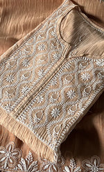Load image into Gallery viewer, Izana Women's Lakhnavi Handcrafted Mul Chanderi Semi - stitched Chikankari Full Suit Material - HONC0333498