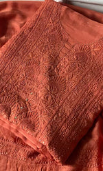Load image into Gallery viewer, Women&#39;s Lucknowi Handcrafted Muslin Chikankari Unstitched Suit Material - HONC0258337
