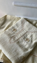 Load image into Gallery viewer, Mahira Women's Lakhnavi Handcrafted Mul Chanderi Unstitched Chikankari Full Suit - HONC0355230