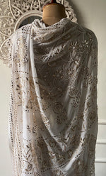 Load image into Gallery viewer, Women's Lakhnavi Handcrafted Viscose Georgette Chikankari Saree - HONC0328912