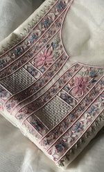 Load image into Gallery viewer, Women&#39;s Lakhnavi Handcrafted Pure Organza Chikankari Unstitched Kurta And Dupatta Set- HONC0309244
